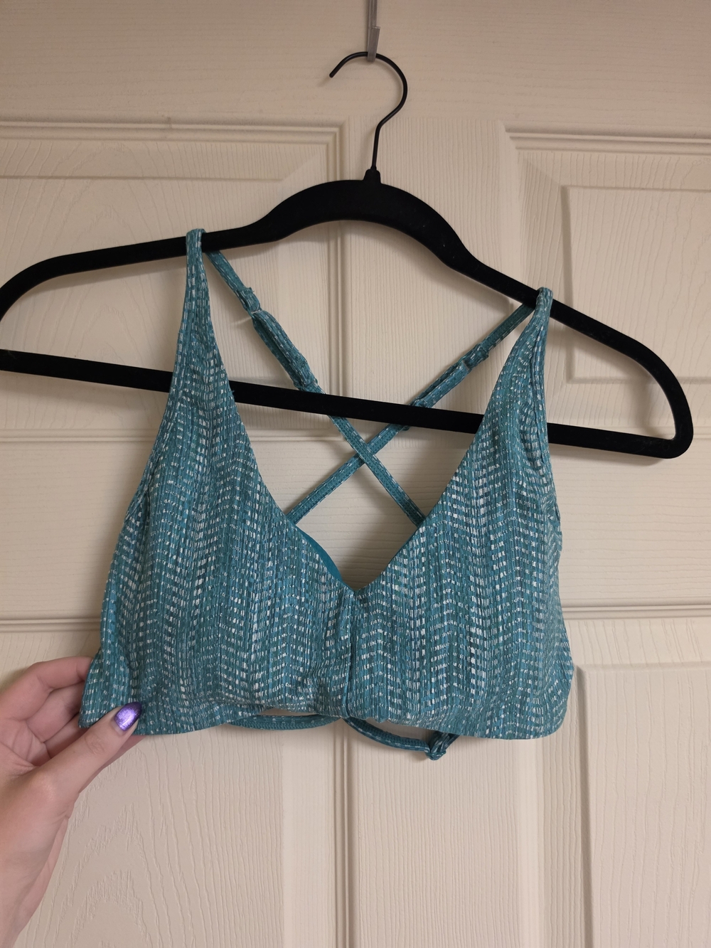P'tula Teal Speckled Crossback Sports Bralette